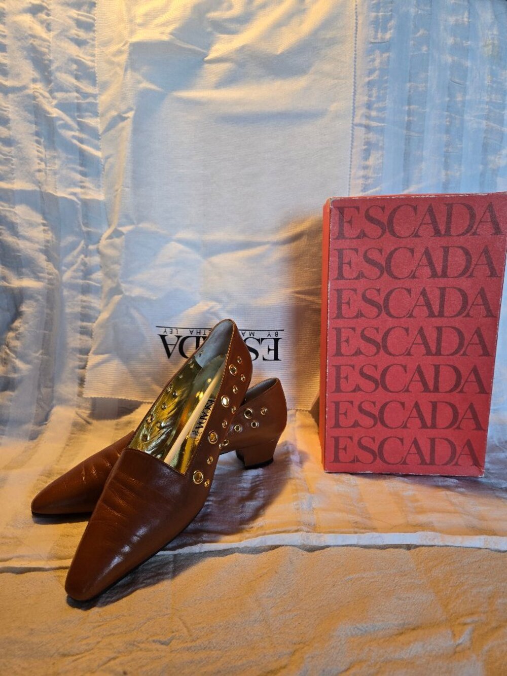 ESCADA Marron Teck kid leather low Heels